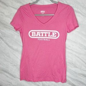 BATTLE Football Pink V-Neck Medium